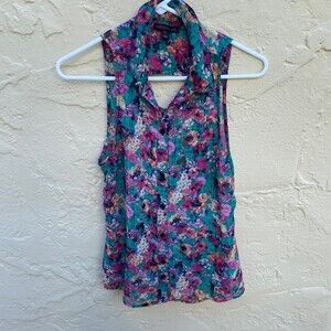 Material Girl sheer floral print shirt